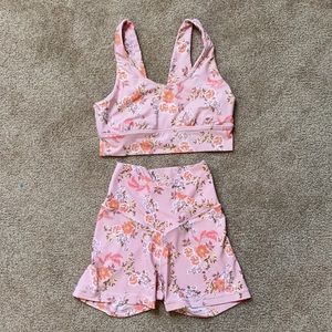 Aerie offline sports bra and shorts set